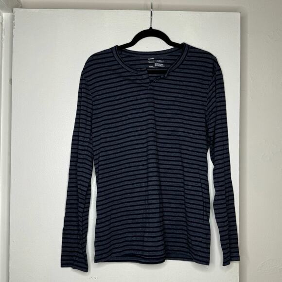 Men’s Blue Striped Long Sleeve Basic Shirt Size Medium - Picture 1 of 3